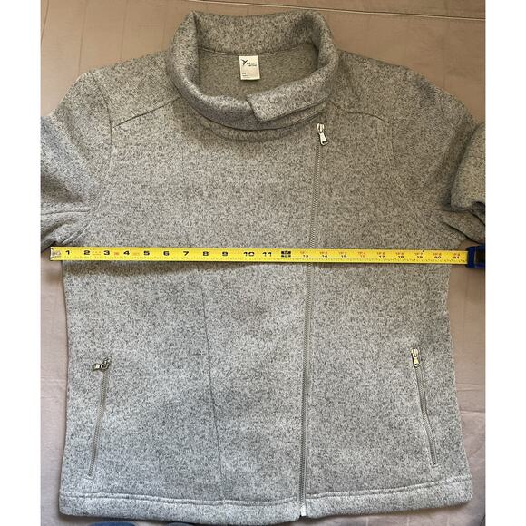 Old Navy Jacket Active Women's Grey Zip Snap Size L Full Zip Collar To High Neck - Picture 2 of 11